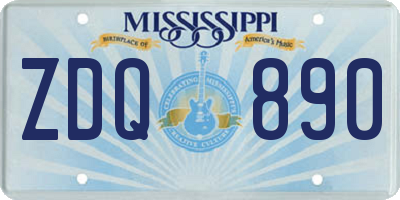 MS license plate ZDQ890