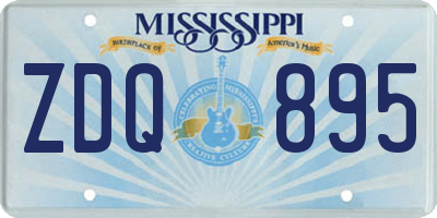 MS license plate ZDQ895