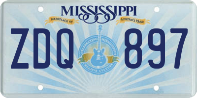 MS license plate ZDQ897
