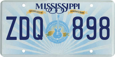 MS license plate ZDQ898