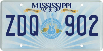 MS license plate ZDQ902