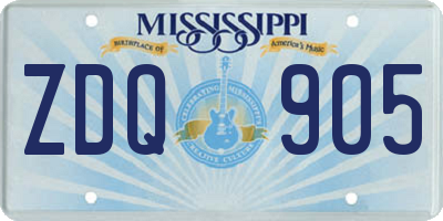 MS license plate ZDQ905