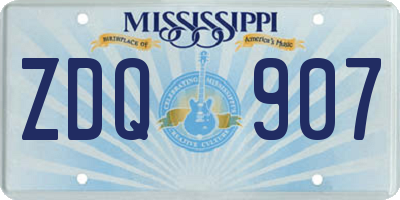 MS license plate ZDQ907