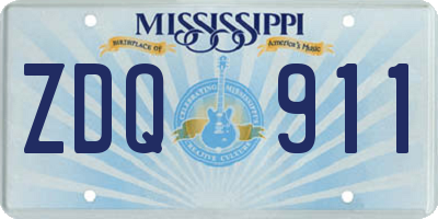 MS license plate ZDQ911