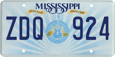 MS license plate ZDQ924