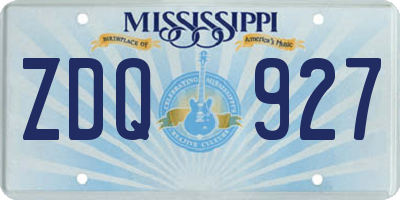 MS license plate ZDQ927