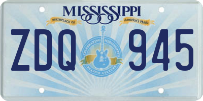 MS license plate ZDQ945