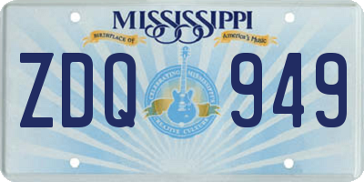 MS license plate ZDQ949