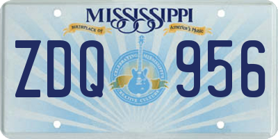 MS license plate ZDQ956