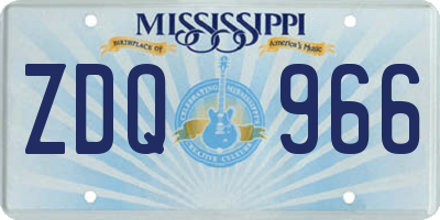 MS license plate ZDQ966
