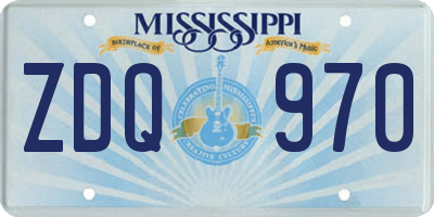 MS license plate ZDQ970