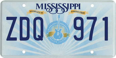 MS license plate ZDQ971