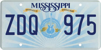 MS license plate ZDQ975