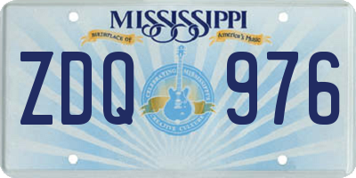 MS license plate ZDQ976
