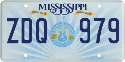 MS license plate ZDQ979
