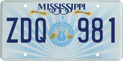MS license plate ZDQ981