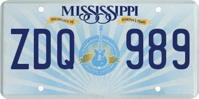 MS license plate ZDQ989