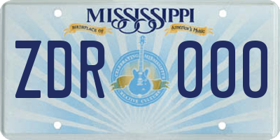 MS license plate ZDR000
