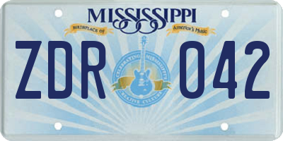 MS license plate ZDR042