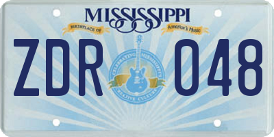 MS license plate ZDR048