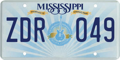MS license plate ZDR049