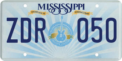 MS license plate ZDR050