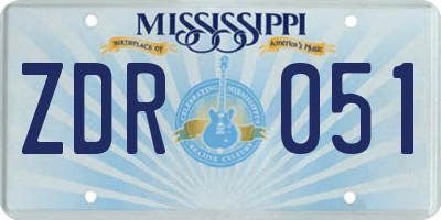MS license plate ZDR051