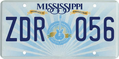 MS license plate ZDR056