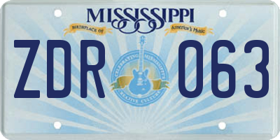 MS license plate ZDR063