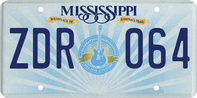 MS license plate ZDR064