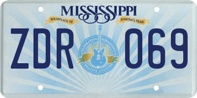 MS license plate ZDR069