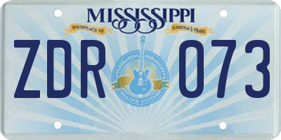 MS license plate ZDR073
