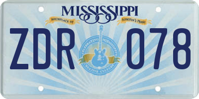 MS license plate ZDR078