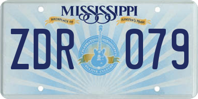 MS license plate ZDR079