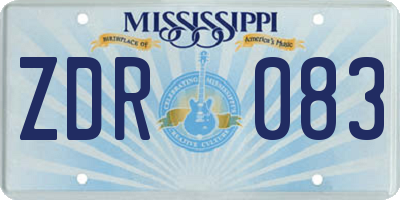 MS license plate ZDR083