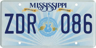 MS license plate ZDR086