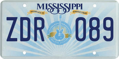 MS license plate ZDR089