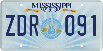 MS license plate ZDR091
