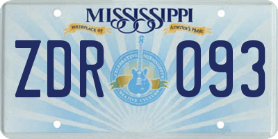 MS license plate ZDR093