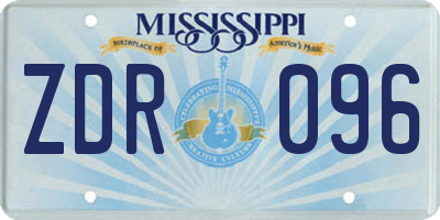 MS license plate ZDR096