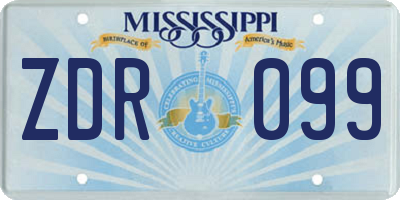 MS license plate ZDR099