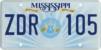 MS license plate ZDR105
