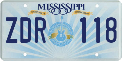 MS license plate ZDR118