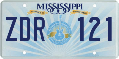 MS license plate ZDR121