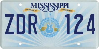 MS license plate ZDR124