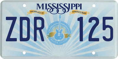 MS license plate ZDR125