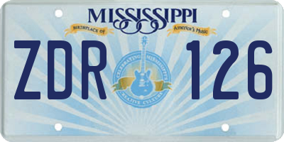 MS license plate ZDR126