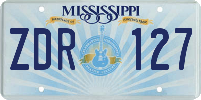 MS license plate ZDR127