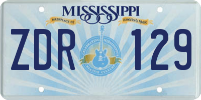MS license plate ZDR129