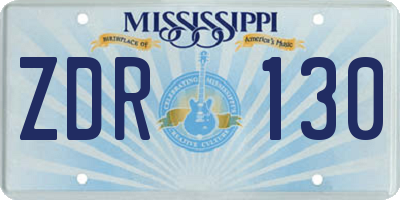 MS license plate ZDR130